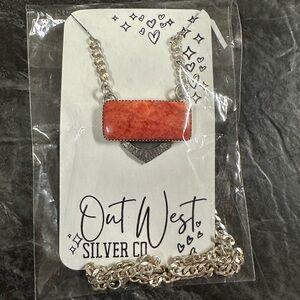 Sterling Silver Necklace with Red Oyster